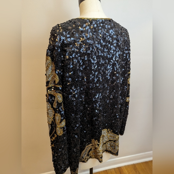 Fully sequined vintage duster / jacket - Picture 5 of 5